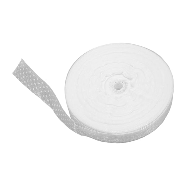 100 Yards 2,5 cm Transparent Chiffongband Prickigt Chiffongsatin för Inslagning Dekorering Bröllop Födelsedag Bukett Girlang Vit