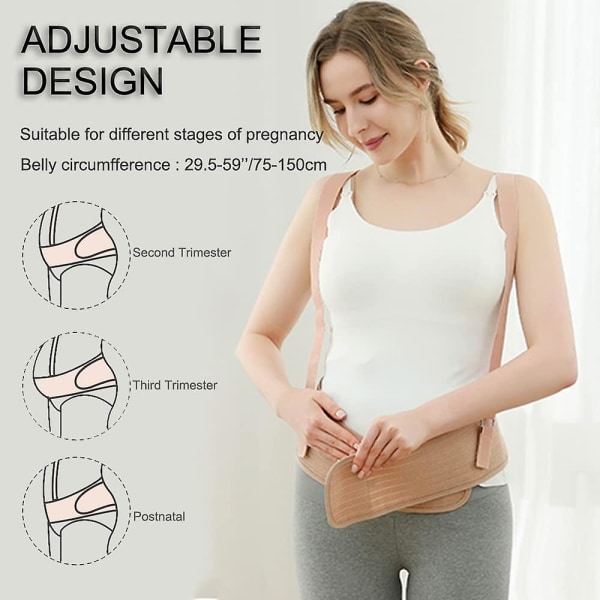 Graviditetsbælte, støttende mavebånd Graviditetsstøttebælte støtte mavebælte understøtter talje ryg og mave skin tone