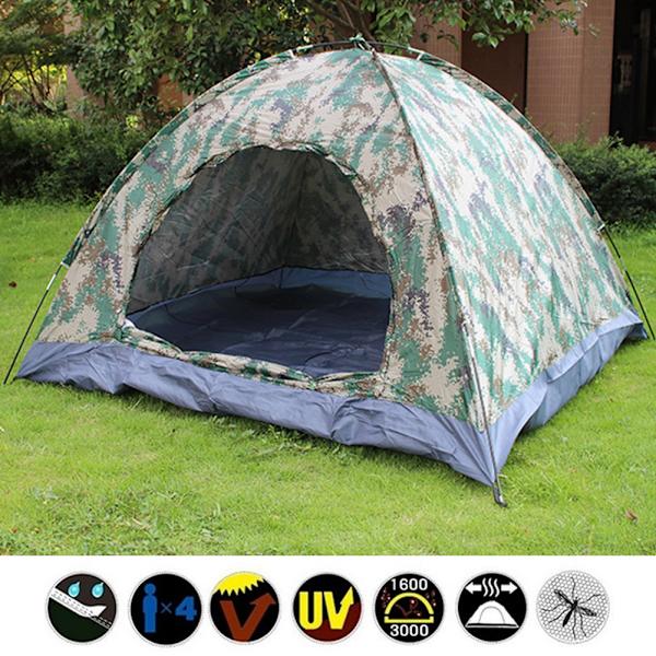 Bærbar telt for 3-4 personer, perfekt for camping og fotturer