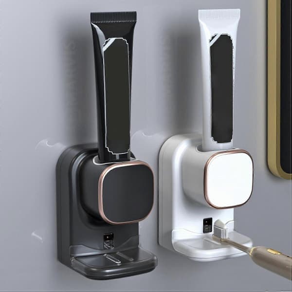 Elektrisk tannkremdispenser Automatisk sensor USB-lading Langvarig standby Praktisk baderom White