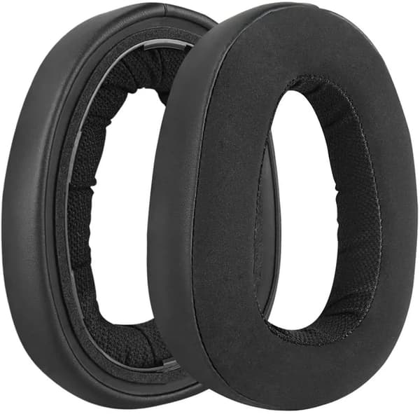 Ørepuder til Sennheiser GSP 600/500, sorte, 1 par, læder, lydisolerende