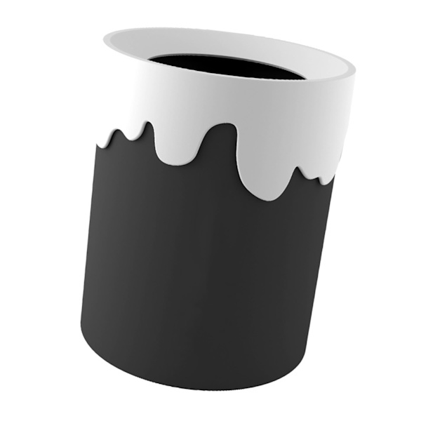 Soptunna Desktop förvaringskorg Mini Cover Papperskorgen Hem trasig resistent avfallstunna Vit