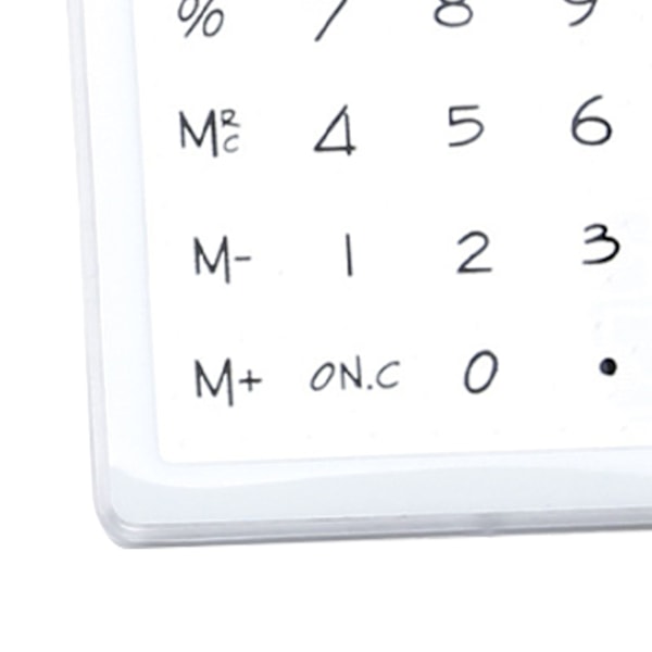 Solcelledrevet Lommeregner Touch Screen 8 Cifret LCD Display Bærbar Transparent Lommeregner til Kontor Skole Hjem Hvid