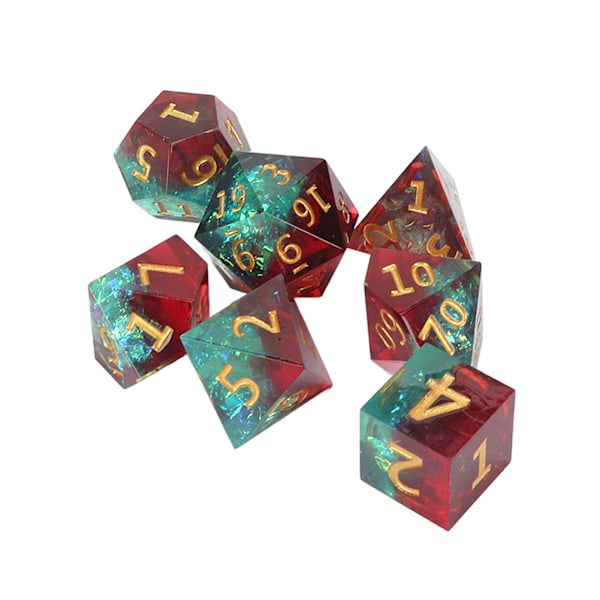 7 kpl Noppasetti Epoksihartsi Polyhedron Kiillotettu Roolipeli Noppasetti Matematiikan Opetukseen Pöytäpeli Tyypin 1