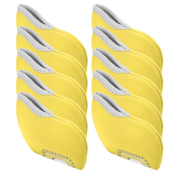 10 st Golf Putterskydd Järnklubbsöverdrag Genomskinligt Fönster Skydd för Putters Gult