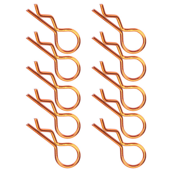 10 stk RC Bil Karosseri Klips R-Form Metall Karosseri Klips Pins for 1/5 1/6 1/8 1/10 RC Bil (bronsefarge)