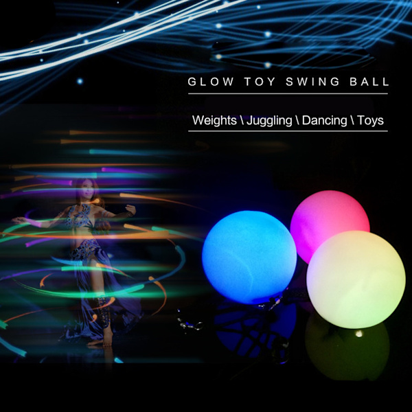 2 st Poi Balls LED Ball Balls 9 Mode 7 Color Light Poi Ball