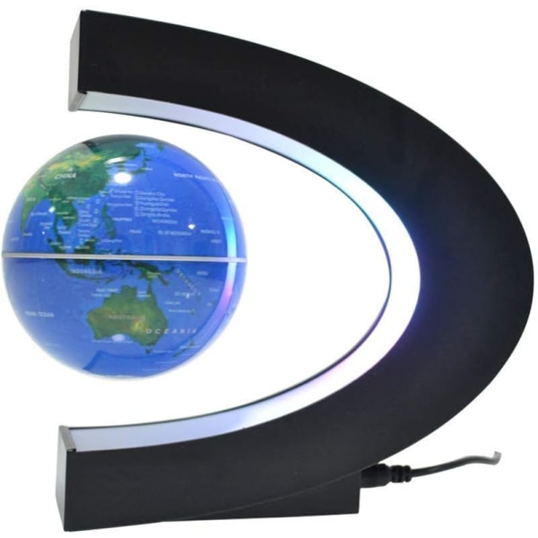 Magneettinen levitaatiopallo C-muotoinen LED-lyhty 3,5 tuumaa Englanninsininen