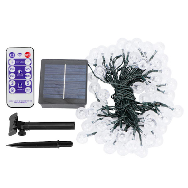 Vattentäta 10 m 60 LED-chips Solar Powered Ball Bulb String Lights för festlig festdekoration