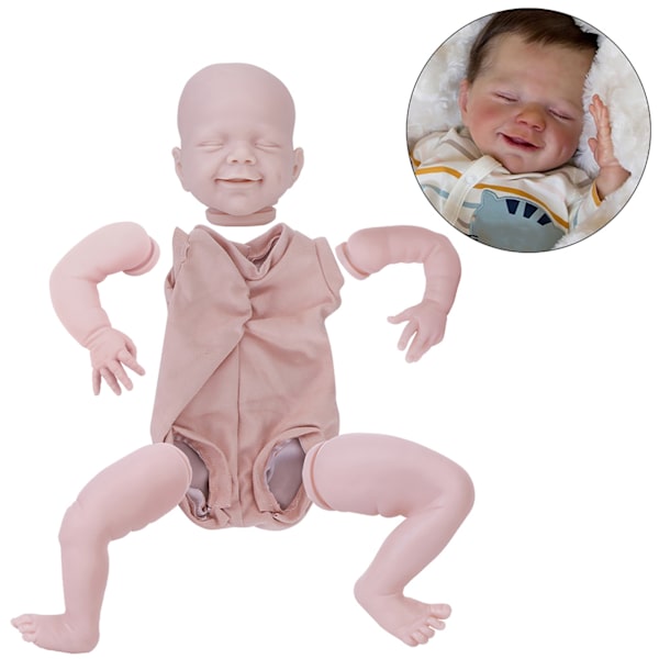 Silikon Reborn Doll Kit gör-det-själv spädbarnsform blank dockamodell med klädkropp 22 InchBlank