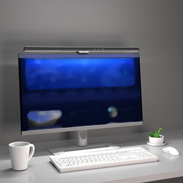 Datorskärmens ljusfält Minska ögontrötthet Touch Control LED Datorskärmslampa 60min Timing Svart