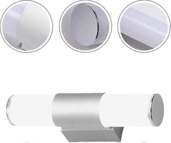 LED-vaskelampe i rustfrit stål, badeværelsesvæglampe, spejlfrontlampe til badeværelse, stue, hjem