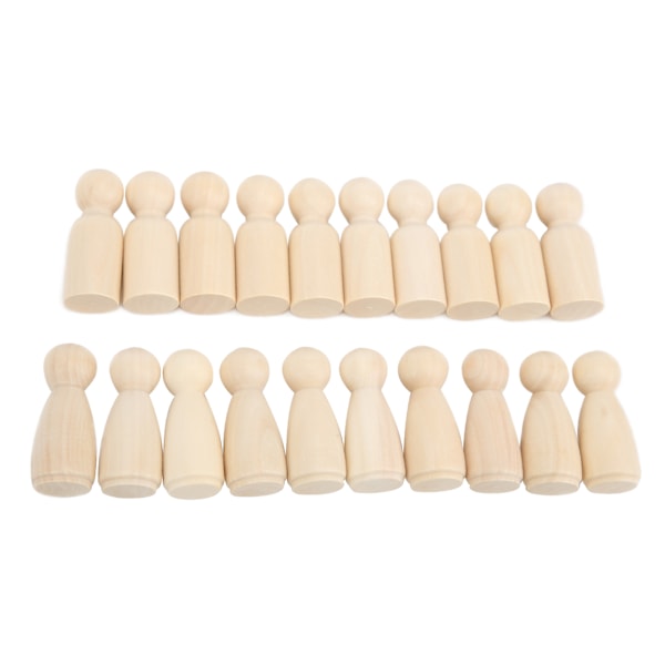 20 st Träklämmor 55mm DIY Handgjorda Små Attraktiva Obehandlade Hantverksdockor för Ornament