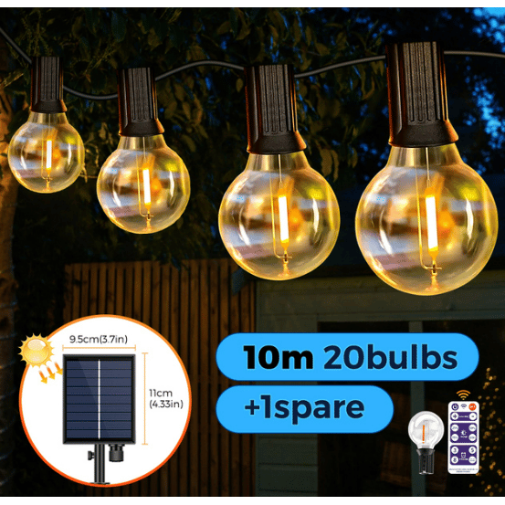 USB solcellelyskæde 10 m