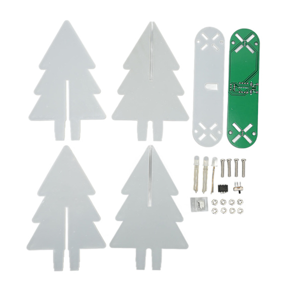 Elektronisk juletre-sett LED-gradientlys 3D DIY elektronisk monteringssett for loddeøvelse Grønn