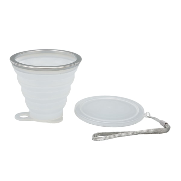 Hopfällbar Vattenkopp 270ml Livsmedelsgodkänd Silikon Transparent Flexibel Vikbar Campingkopp för Resor Kontor Utomhus