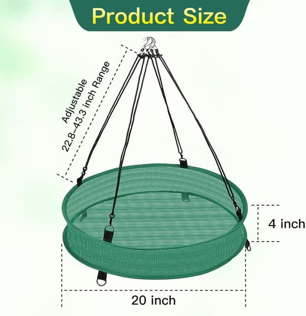Opsamlingsbakker til fuglefrø - 50 cm diameter x 10 cm høj, grøn spildbeskyttelsesplatform til fuglefoderautomater, tilbehør til udendørs fuglefoderautomater