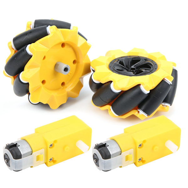 Mecanum-pyörät TT-vaihtomoottorille Älykäs robottiauto Osien tarvikkeet DIY-leluosat 80 mm