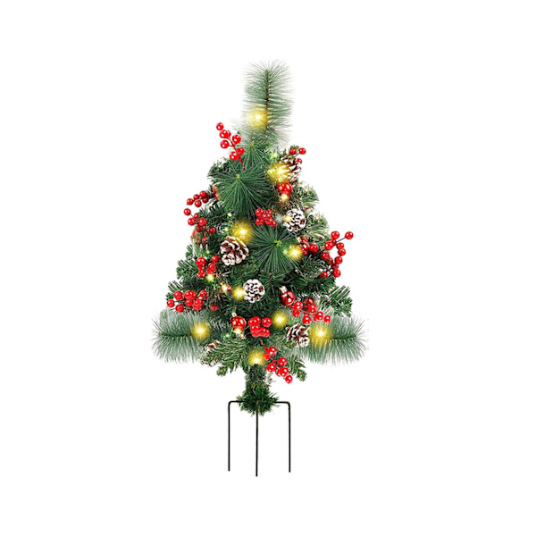 Solcelledrevet Juletræ Havepæl Lys Udendørs Juletræ Oplyst Have Dekorationer