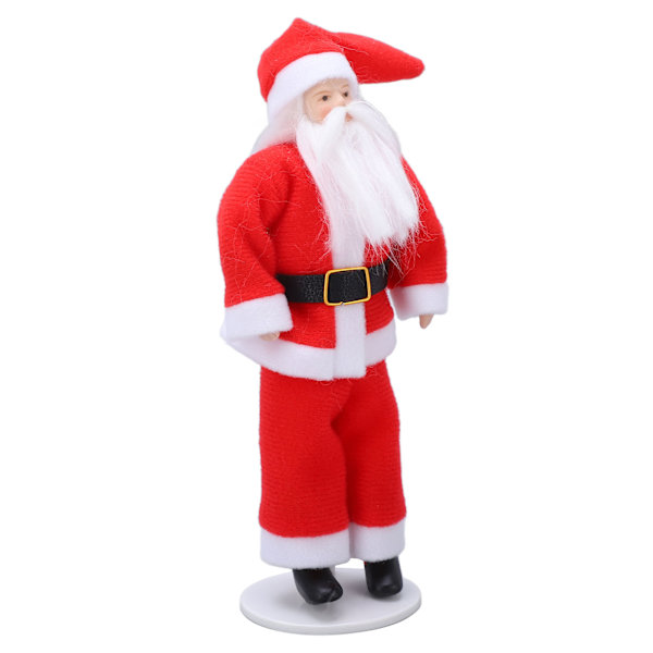 1:12 Nukkekoti Joulupukki Keramiikka Kääntyvä Mini Nukkekoti Joulupukki Jalustalla Nukkekoti Koristeluun