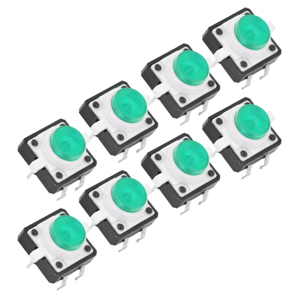 20 stk 12x12x7,3 mm Taktil Trykknap Switch LED Momentan Taktil Trykknap Switch Grøn