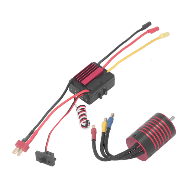 Moottori ESC -setti 2838 harjaton moottori ja 35A harjaton ESC -korvaava 1/14 1/16 RC-autolle Punainen 4400KV