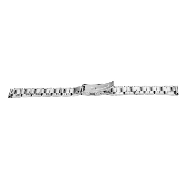 Metallklokkearmbånd med hurtigutløser-spenne med dobbeltknapp, klokkearmbånd i rustfritt stål for menn og kvinner Sølv 22 mm/0,9 tommer