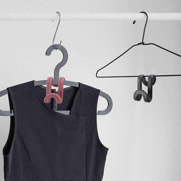 Slidstærk S-formet plastbøjle til garderobe Black