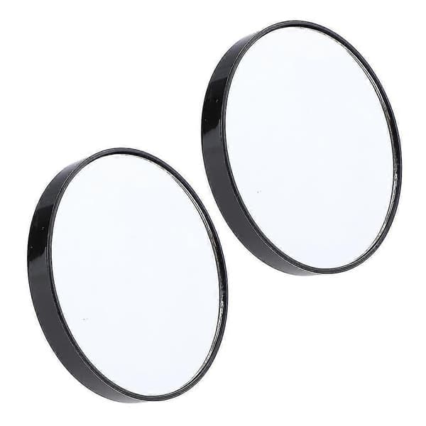 Makeupspejl, 10x forstørrelsesglas, vægsug, små spejle til kosmetik, 2 dele - sort, 7,5 cm Black