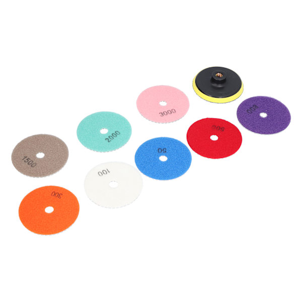 8 st polerkuddar 1 st Sticky Disk 4-tums diamant polerkuddar betongpolerad kit