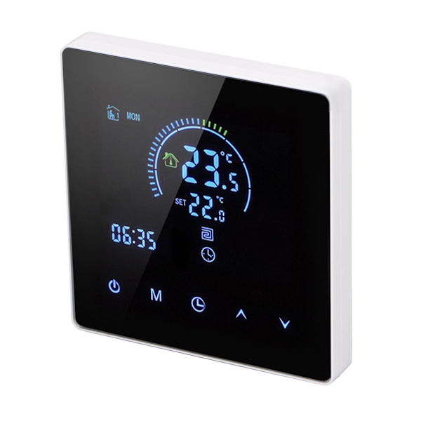16A digitaalinen termostaatti LCD-näytöllä Ohjelmoitava termostaatti Sähköinen lämmitystermostaatti kotitoimistoille Hotellit AC 90V‑240V Valkoinen WiFi