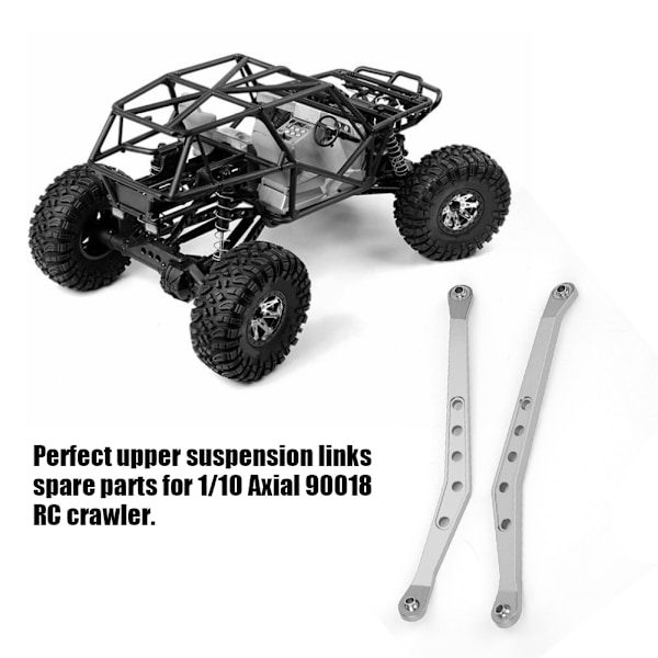 Övre upphängningslänkar i aluminiumlegering för fjärrstyrd biltillbehör för 1/10 Axial 90018 RC Crawler Silver