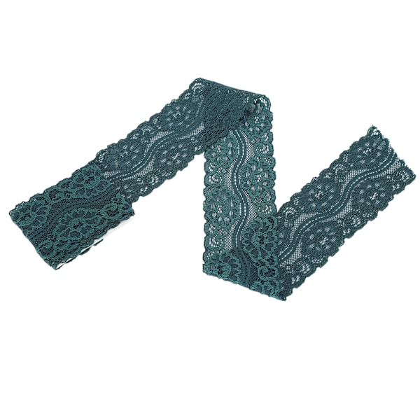Blommönstrad Spetsband Dekoration Kläder DIY Hantverk 10 Yard 5cm Bredd Atrovirens