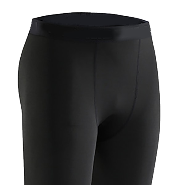 Tighta Leggings Elastisk polyester Snabbtorkande kompressionsbyxor för män för Fitness Workout Svart XL