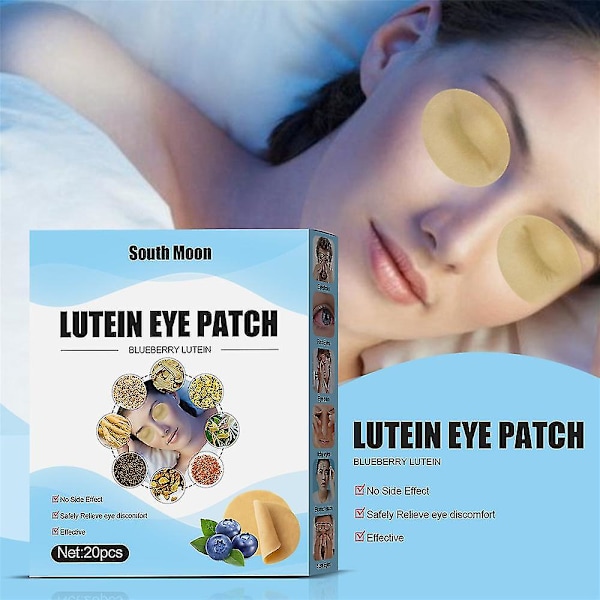1/2 pakke øjenplaster Effektivt kompakt blåbærlutein Urtemiddel Lindrer træthed 2pcs
