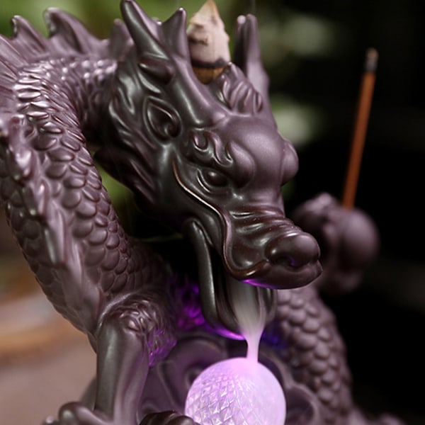 Keramisk kinesisk gynnsam Dragon Backflow rökelsebrännare