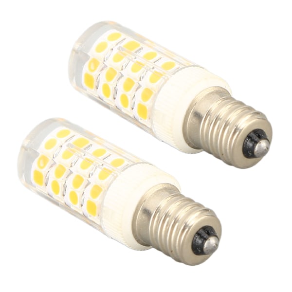 2 ST E12 Dimbar LED-lampe PC 52LEDs 5W 100‑130V LED-lysestake for takviftelys Saltlampe Varmt lys