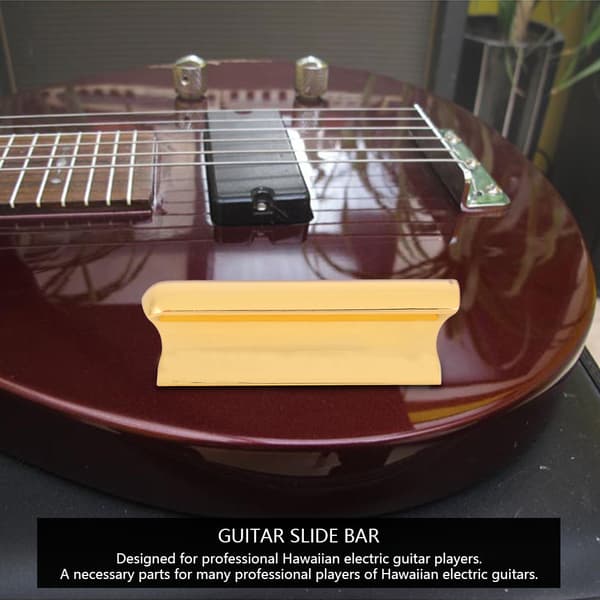 Hawaiiansk Metall Gitarr Slide Tone Bar för Stränginstrument Guld