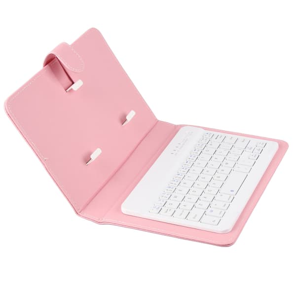Trådløst Bluetooth-tastatur etui til iOS/Android-telefoner - Rosa
