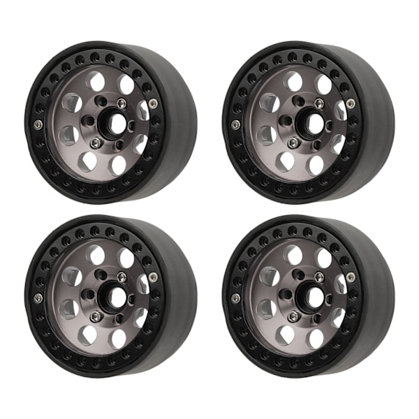 4st RC hjulfälg 1,9 tum aluminiumlegering stabil RC bil hjulnav för Axial SCX10 II III titan färg