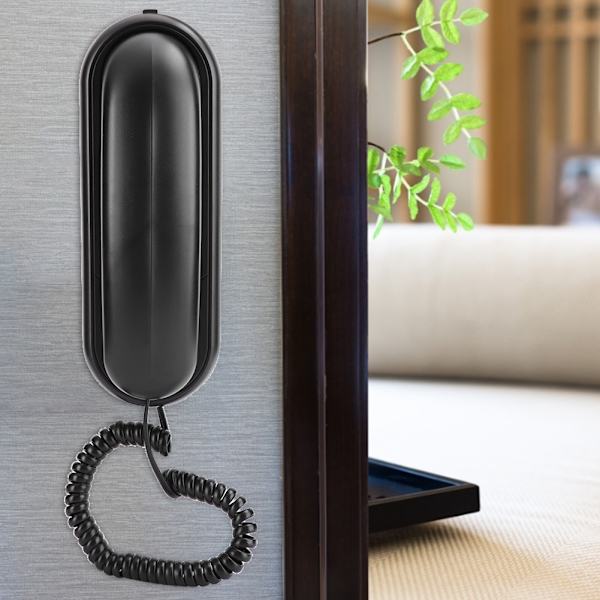Sort Væghængt Telefon til Hotelkontor Elevator Badeværelse - TCF1000 ABS