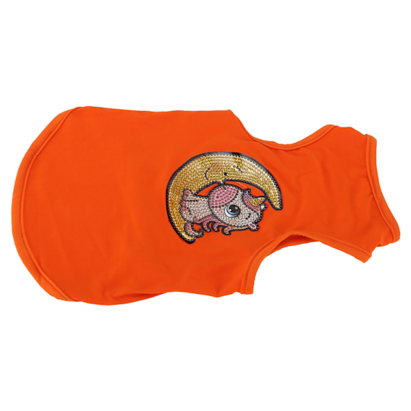 Hundetrøje Blød Åndbar Rhinestone Malet Kæledyrspyjama Ærmeløs Hvalpe Sweatshirt til Hunde WearingOrange S