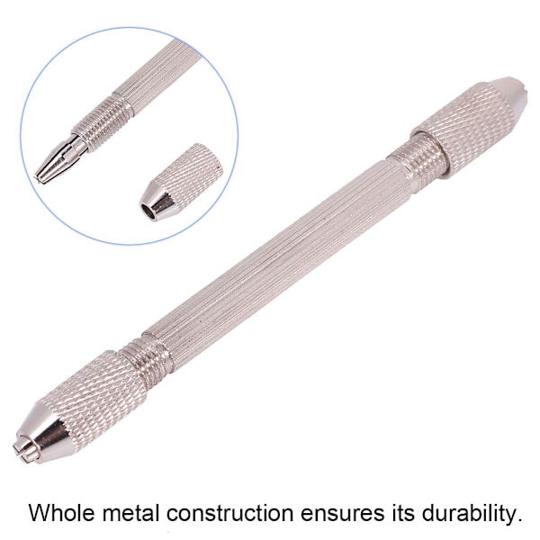 Metall Dubbla End Pin Skruv Chuck Hand Drill Bit Twist Smycken Watch Repair Tool