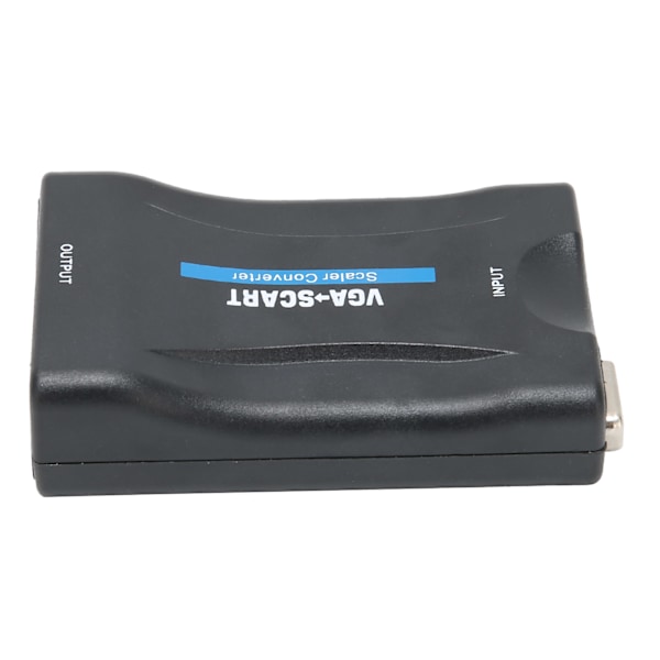 VGA till SCART-omvandlare HD Video Adapter Datortillbehör med Fjärrkontroll Laddningskabel Svart