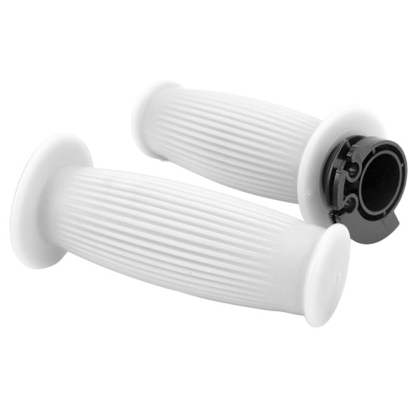 1 Par Gasreglagegrepp 22mm Kaliber Accelerator Styre Vridgrepp för GY6 50cc 80cc 125c 150cc Scooter Vit