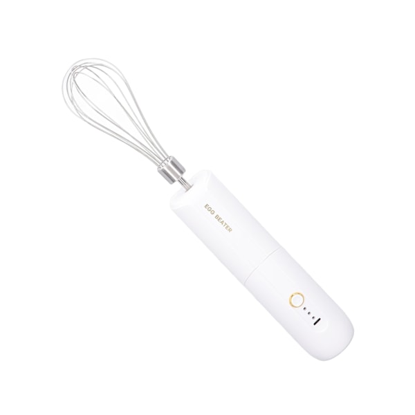 Elektrisk handmixer hopfällbar 3-växlad, sladdlös bärbar äggvisp med hög hastighet med 2 huvuden vit