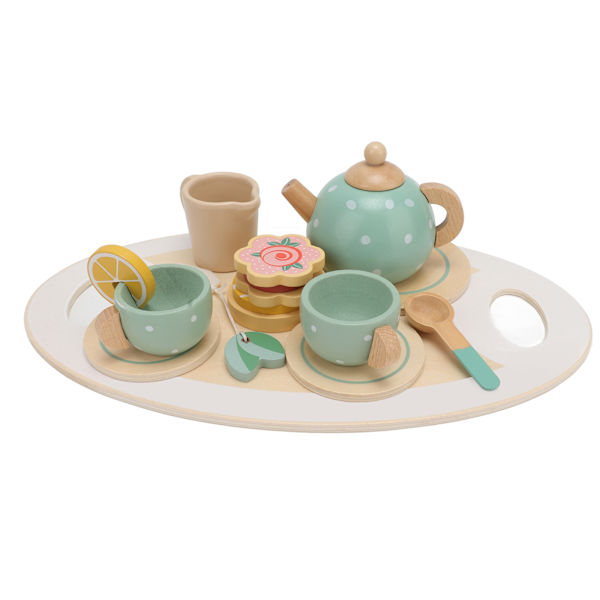 Tea Party Set Simulering Roligt Förbättra språk kommunikationsförmåga Trä Tea Set Låtsas Lek leksak