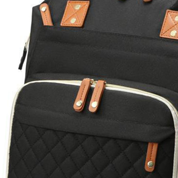 Mummy Ryggsäck Bärbar Justerbar Vattentät Nylon Stor kapacitet Ryggsäck för Resor Svart