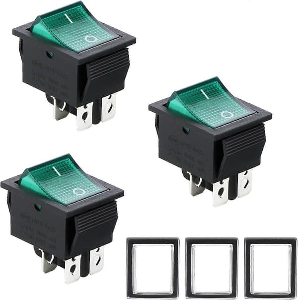 st grønne vippekontakter 16A/250V 20A/125V AC (DPST)[LD]