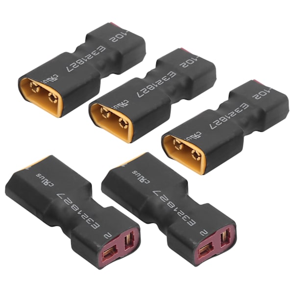 5 kpl akkukontakti T-liitin naaras XT60 urosadapteri Nopea liitäntätarvike RC-lentokoneeseen